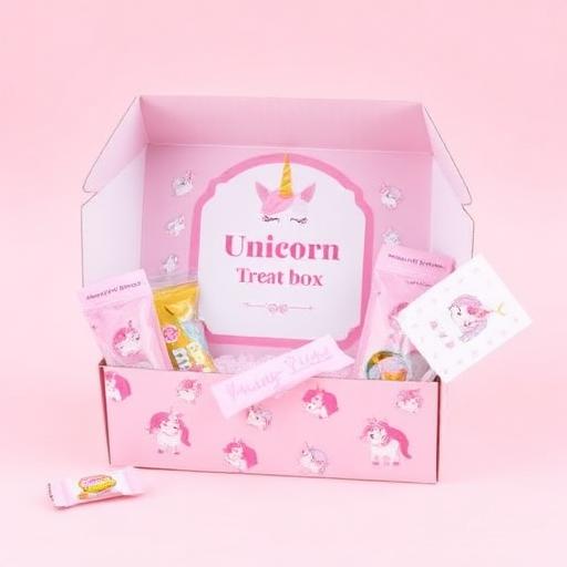 Unicorn themed personalised treat box